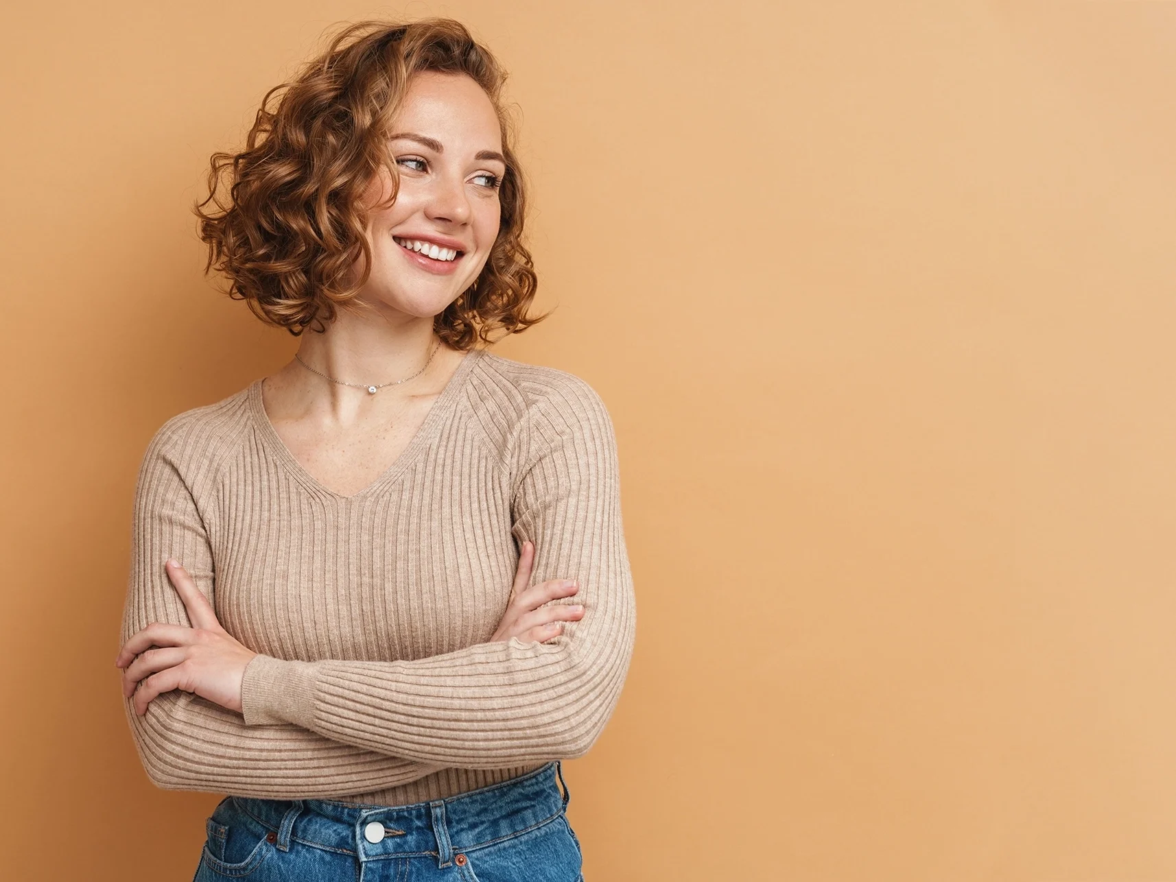 happy woman with breast implants 2