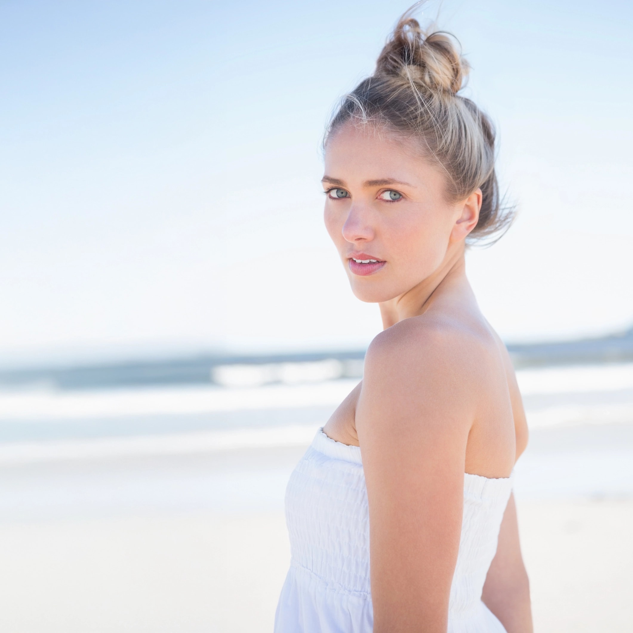Happy woman with beautiful skin